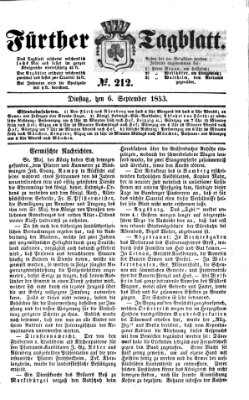 Fürther Tagblatt Dienstag 6. September 1853