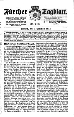 Fürther Tagblatt Mittwoch 7. September 1853