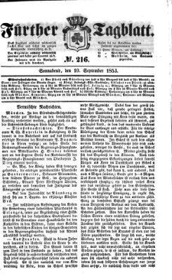 Fürther Tagblatt Samstag 10. September 1853