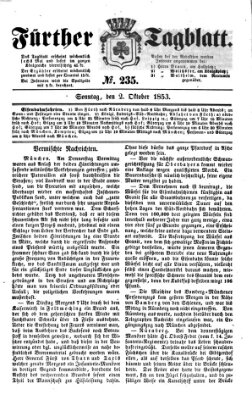 Fürther Tagblatt Sonntag 2. Oktober 1853