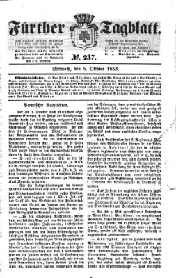 Fürther Tagblatt Mittwoch 5. Oktober 1853