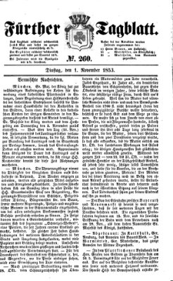 Fürther Tagblatt Dienstag 1. November 1853
