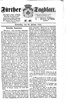 Fürther Tagblatt Donnerstag 16. Februar 1854