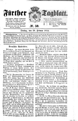 Fürther Tagblatt Dienstag 28. Februar 1854
