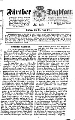 Fürther Tagblatt Dienstag 13. Juni 1854