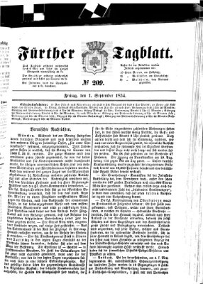 Fürther Tagblatt Freitag 1. September 1854