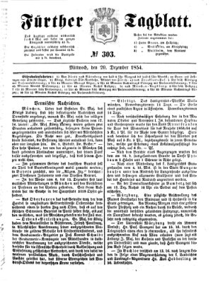 Fürther Tagblatt Mittwoch 20. Dezember 1854