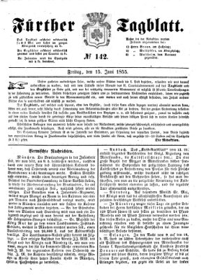 Fürther Tagblatt Freitag 15. Juni 1855