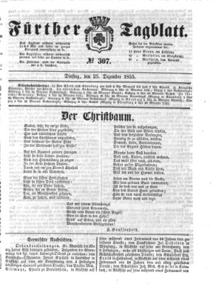 Fürther Tagblatt Dienstag 25. Dezember 1855