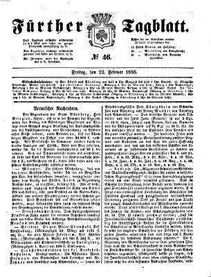 Fürther Tagblatt Freitag 22. Februar 1856