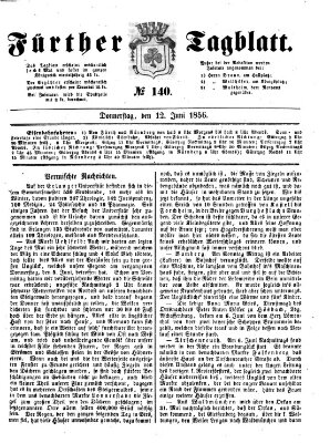 Fürther Tagblatt Donnerstag 12. Juni 1856