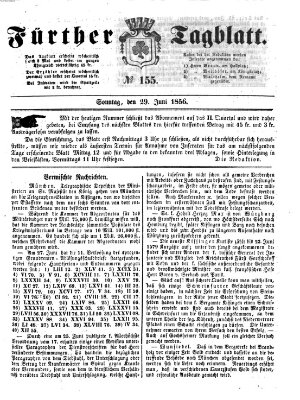 Fürther Tagblatt Sonntag 29. Juni 1856