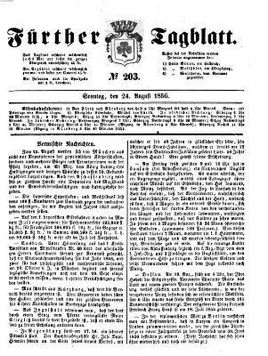 Fürther Tagblatt Sonntag 24. August 1856