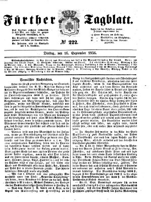 Fürther Tagblatt Dienstag 16. September 1856