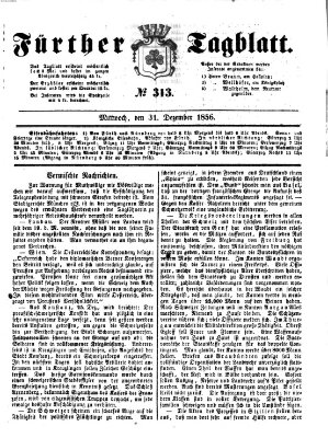 Fürther Tagblatt Mittwoch 31. Dezember 1856