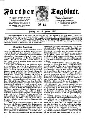 Fürther Tagblatt Freitag 16. Januar 1857