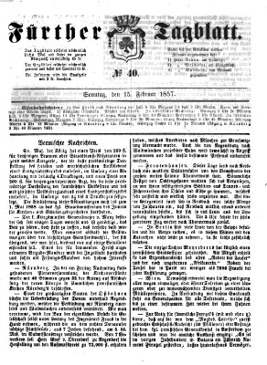 Fürther Tagblatt Sonntag 15. Februar 1857