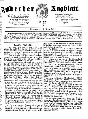 Fürther Tagblatt Sonntag 1. März 1857