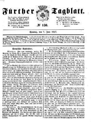 Fürther Tagblatt Sonntag 7. Juni 1857