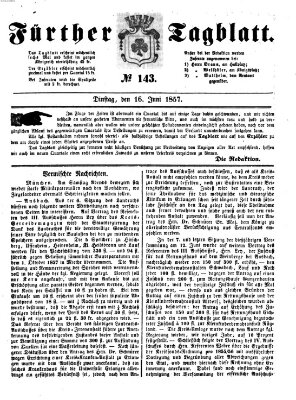 Fürther Tagblatt Dienstag 16. Juni 1857