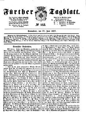 Fürther Tagblatt Samstag 27. Juni 1857