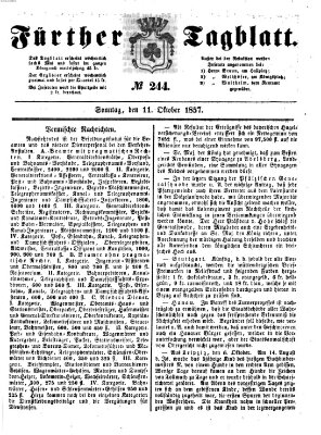 Fürther Tagblatt Sonntag 11. Oktober 1857