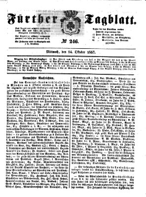 Fürther Tagblatt Mittwoch 14. Oktober 1857