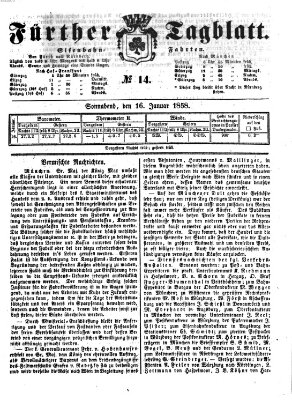 Fürther Tagblatt Samstag 16. Januar 1858