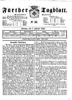 Fürther Tagblatt Sonntag 7. Februar 1858