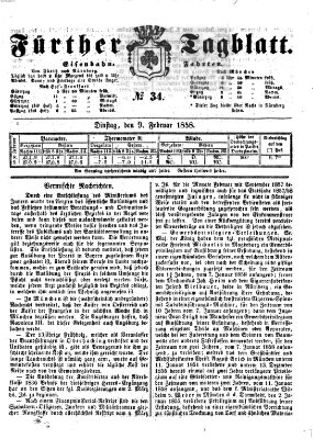Fürther Tagblatt Dienstag 9. Februar 1858