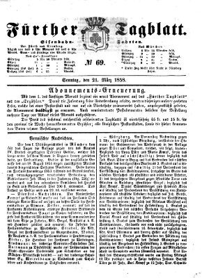 Fürther Tagblatt Sonntag 21. März 1858
