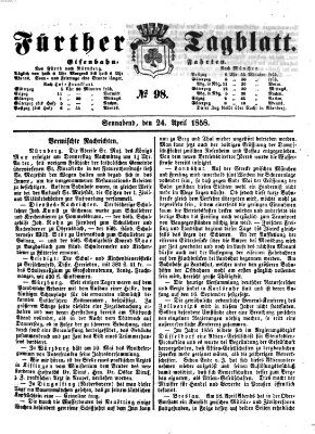 Fürther Tagblatt Samstag 24. April 1858