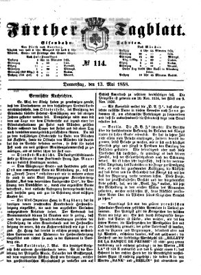 Fürther Tagblatt Donnerstag 13. Mai 1858