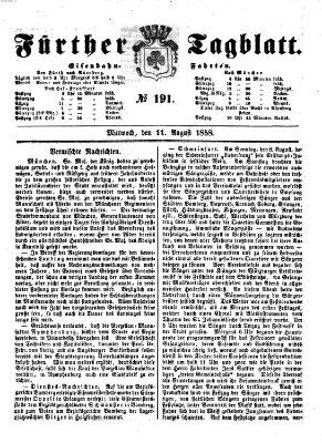 Fürther Tagblatt Mittwoch 11. August 1858