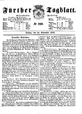 Fürther Tagblatt Dienstag 14. September 1858