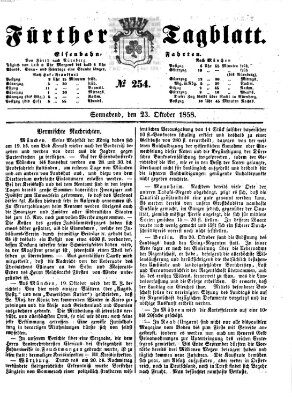 Fürther Tagblatt Samstag 23. Oktober 1858