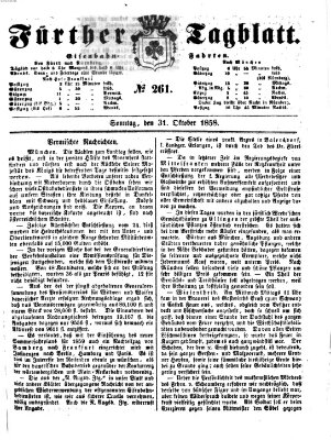 Fürther Tagblatt Sonntag 31. Oktober 1858