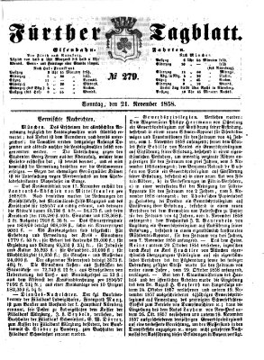 Fürther Tagblatt Sonntag 21. November 1858