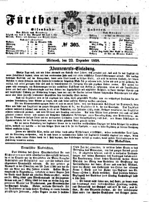 Fürther Tagblatt Mittwoch 22. Dezember 1858