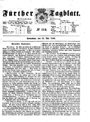 Fürther Tagblatt Samstag 12. Mai 1860