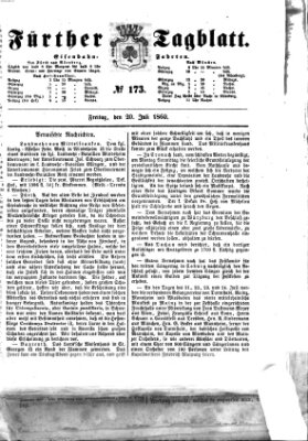Fürther Tagblatt Freitag 20. Juli 1860