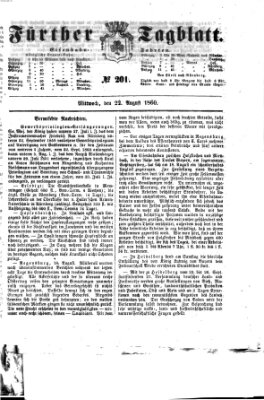 Fürther Tagblatt Mittwoch 22. August 1860