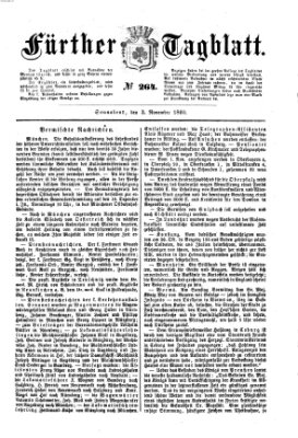 Fürther Tagblatt Samstag 3. November 1860