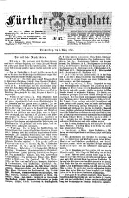 Fürther Tagblatt Donnerstag 7. März 1861