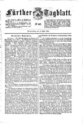 Fürther Tagblatt Donnerstag 11. April 1861