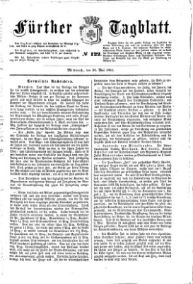 Fürther Tagblatt Mittwoch 22. Mai 1861