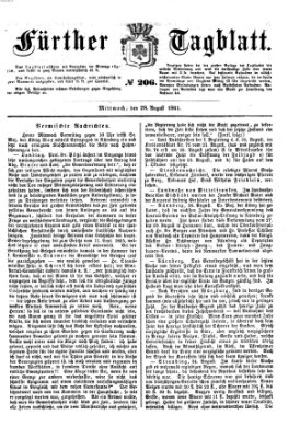 Fürther Tagblatt Mittwoch 28. August 1861