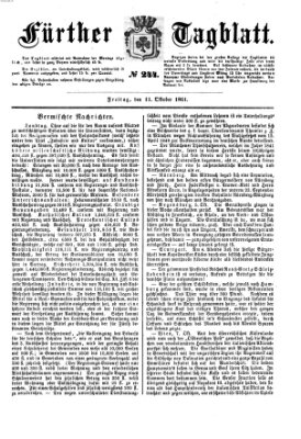 Fürther Tagblatt Freitag 11. Oktober 1861