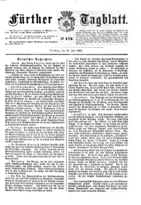 Fürther Tagblatt Dienstag 22. Juli 1862