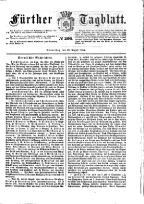 Fürther Tagblatt Donnerstag 28. August 1862